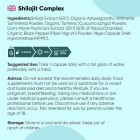 Nutritional information of our Shilajit capsules